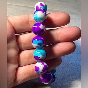 Handmade Paint Splatter Stretch Bracelet